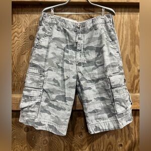 Gray Camouflage Men's Cargo Shorts